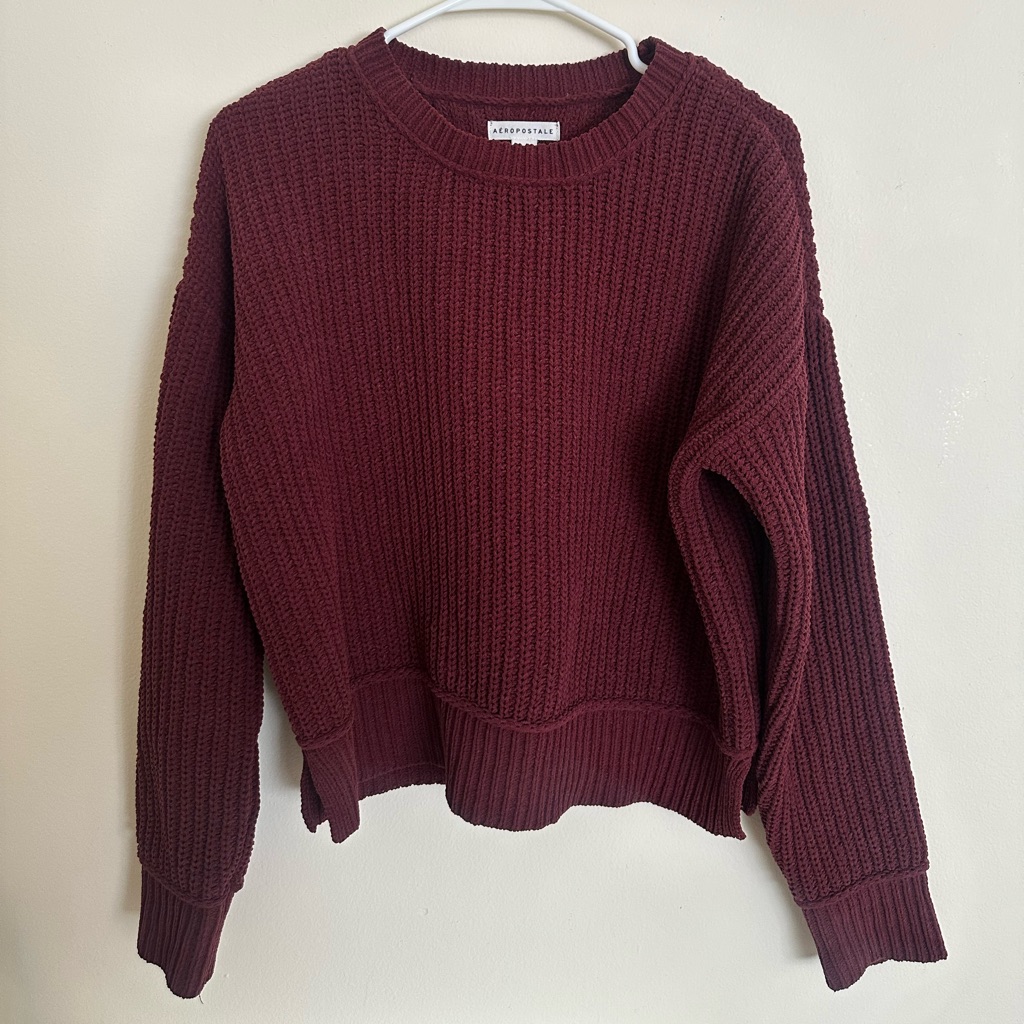 Aeropostale Burgundy Crew Neck Sweater